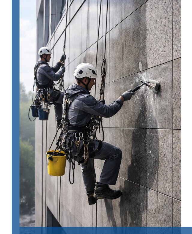 Профессиональная мойка фасада из керамогранита в Северске