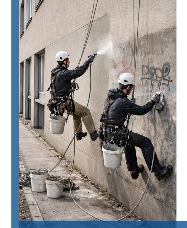 Антиграффити покрытие фасада с защитой от надписей в Северске