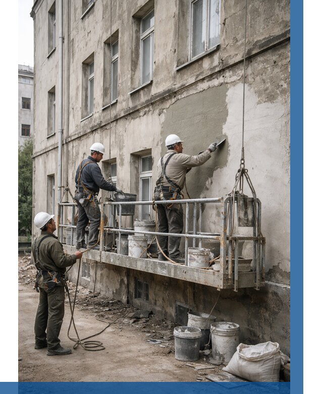 Капитальный ремонт фасада в Северске от 4366 р. | ВЫСОТНИК-Свк