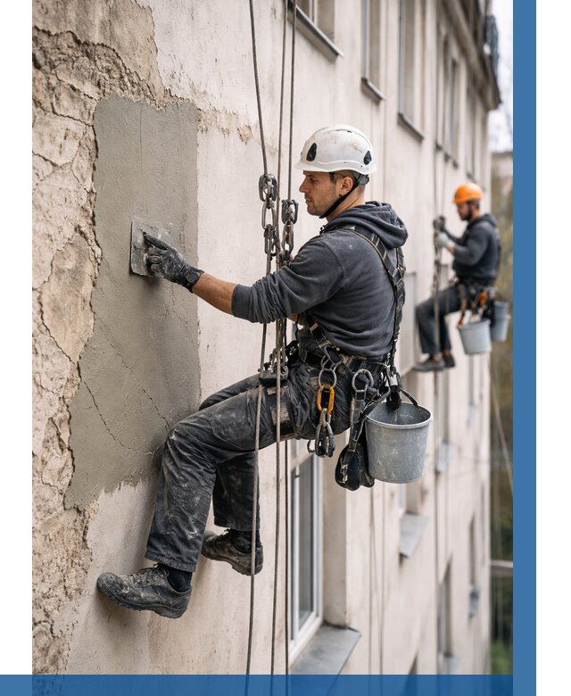 Восстановление штукатурки фасада в Северске от 1247 р. | ВЫСОТНИК-Свк