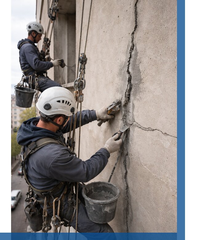 Заделка трещин на фасаде в Северске от 936 р. | ВЫСОТНИК-Свк