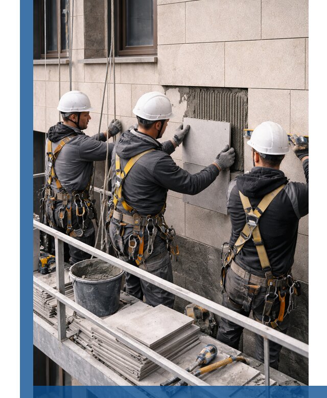 Ремонт облицовки фасада плиткой в Северске с гарантией