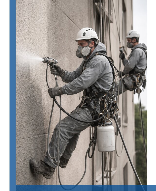 Безвоздушная покраска фасадов зданий в Северске профессионально