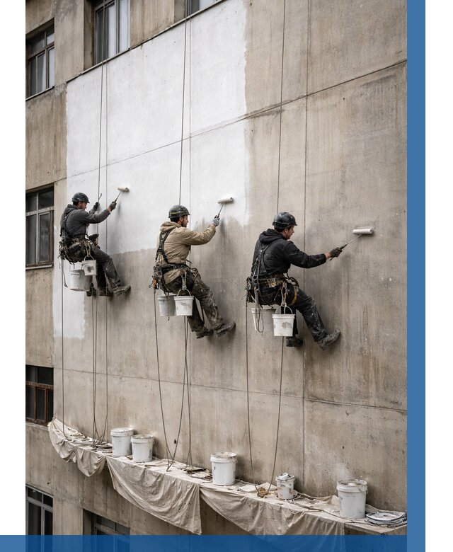 Покраска бетонного фасада в Северске от 364 р за м2 | ВЫСОТНИК-Свк