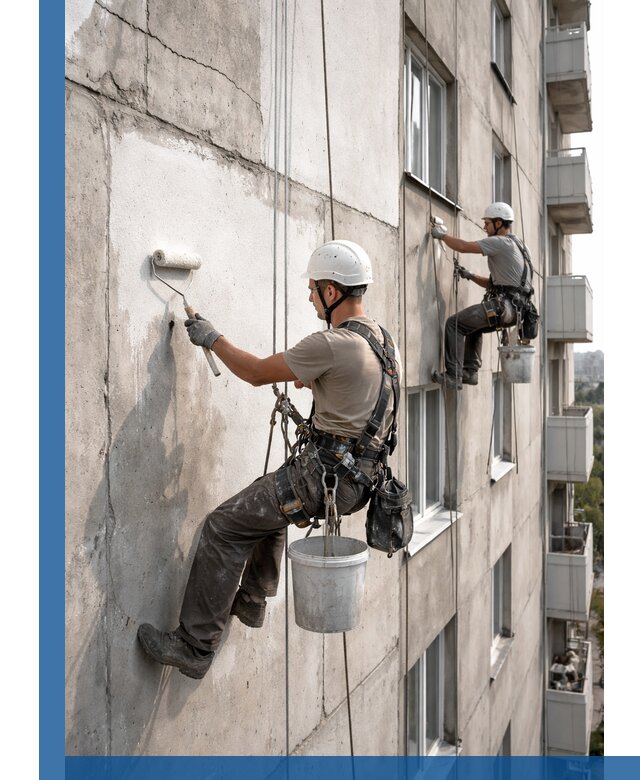 Покраска бетонного фасада в Северске для жилых и промышленных объектов