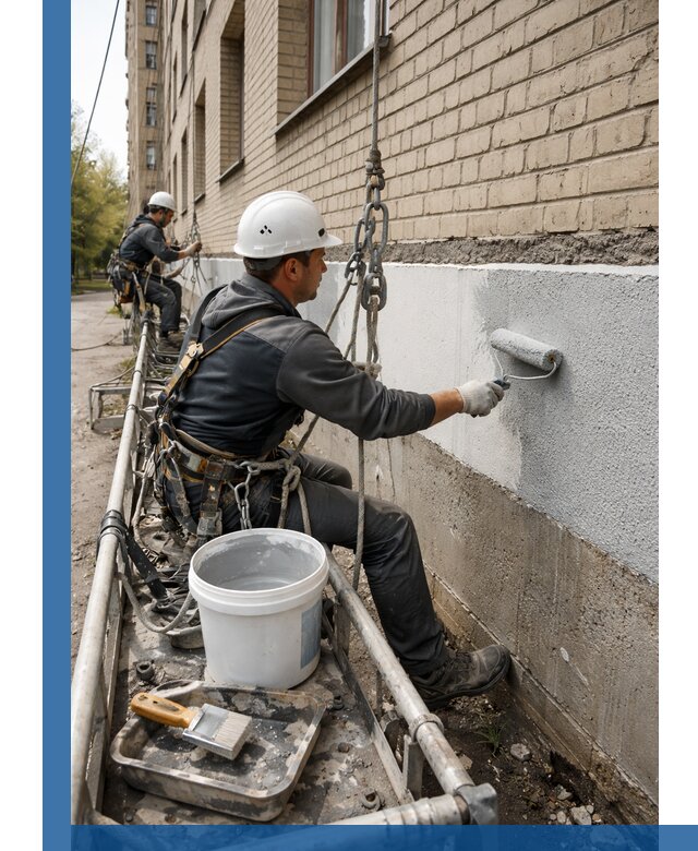 Окраска цоколя здания в Северске профессионально и надежно