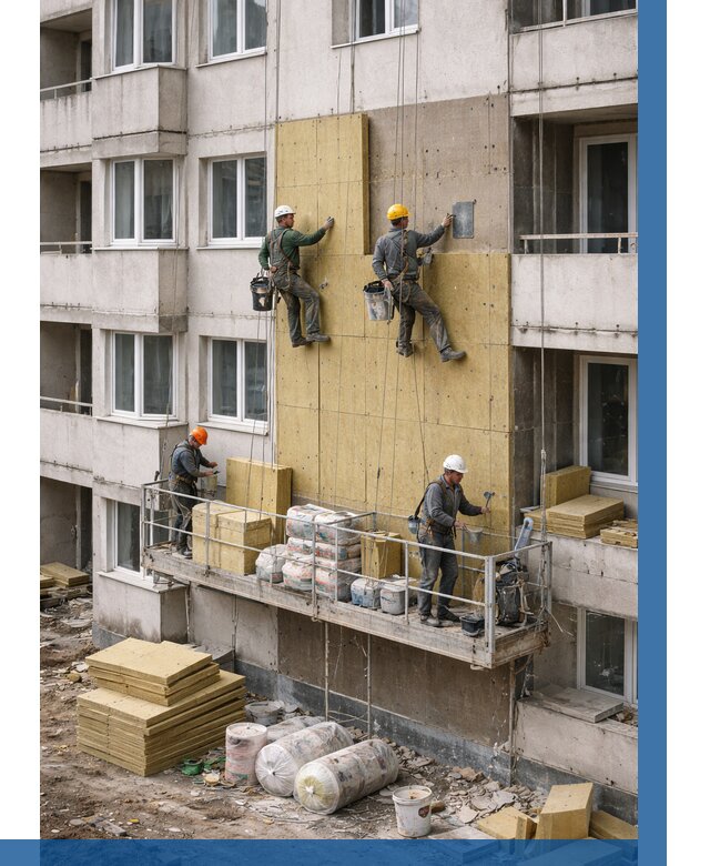 Утепление фасада минватой в Северске от 1559 р. | ВЫСОТНИК-Свк