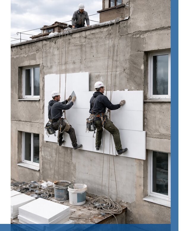 Утепление фасада пенополистиролом в Северске от 1871 р. | ВЫСОТНИК-Свк