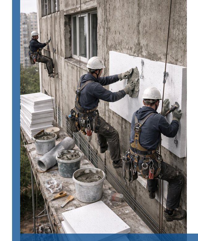 Утепление фасада пенополистиролом в Северске под ключ