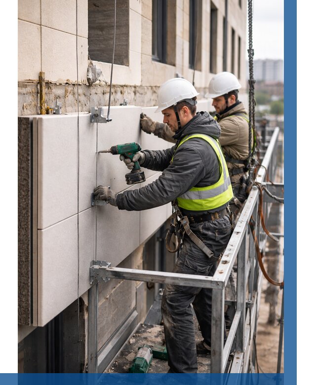 Монтаж фасадных термопанелей в Северске от 1559 р. | ВЫСОТНИК-Свк