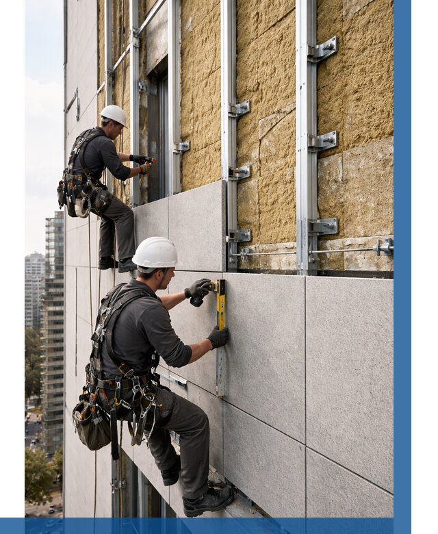 Монтаж вентилируемого фасада в Северске от 3638 р. | ВЫСОТНИК-Свк