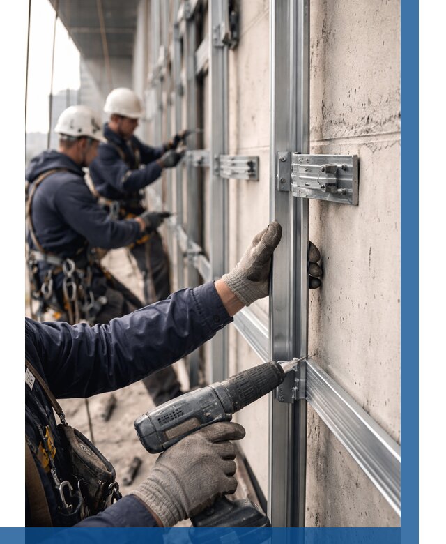 Монтаж подсистемы вентфасада в Северске от 884 р. | ВЫСОТНИК-Свк