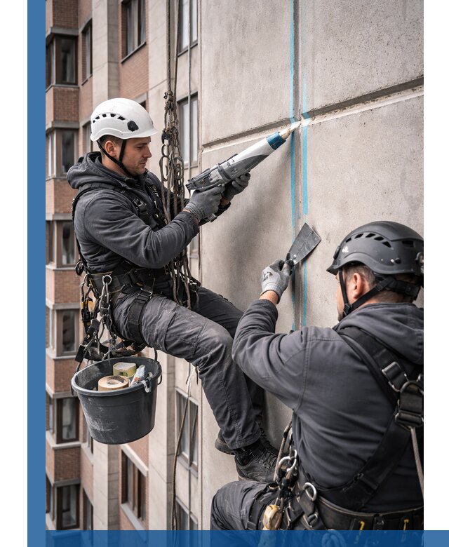 Вторичная герметизация швов фасада и кровли в Северске