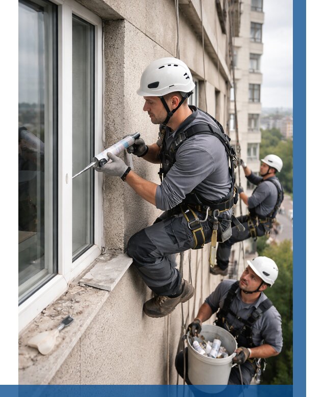 Герметизация оконных швов снаружи в Северске от 1559 р. | ВЫСОТНИК-Свк