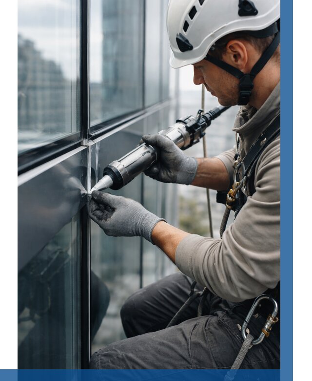 Герметизация стыков витража в Северске от 1247 р. | ВЫСОТНИК-Свк