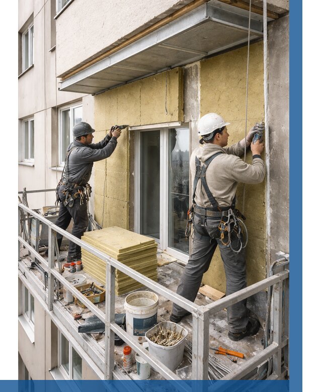 Утепление балкона снаружи в Северске от 1663 р. под ключ ВЫСОТНИК-Свк