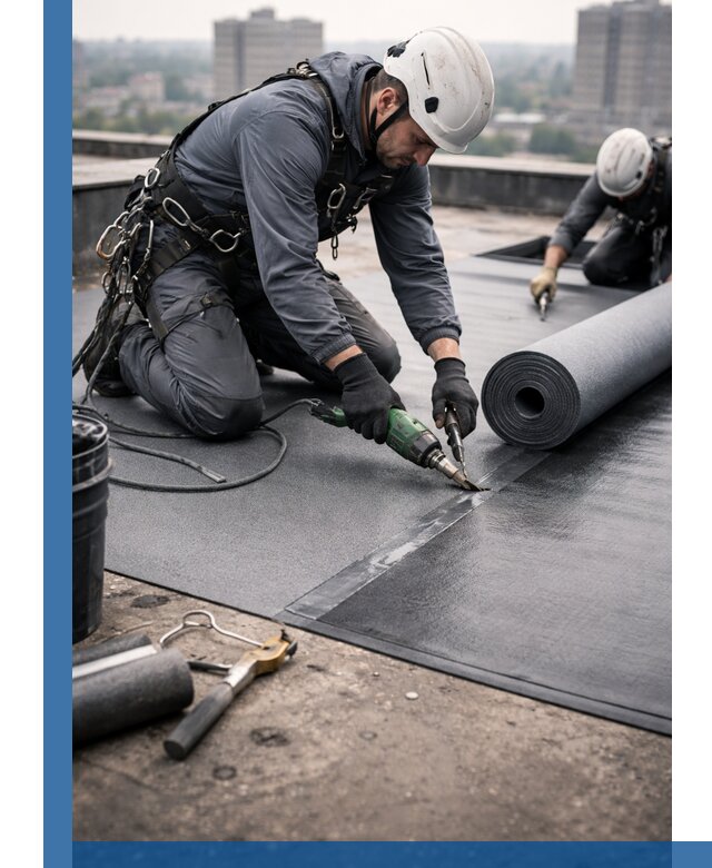 Ремонт мягкой кровли в Северске с выездом промальпинистов
