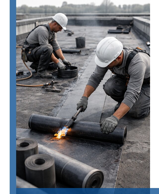 Ремонт рулонной кровли в Северске герметизация и восстановление