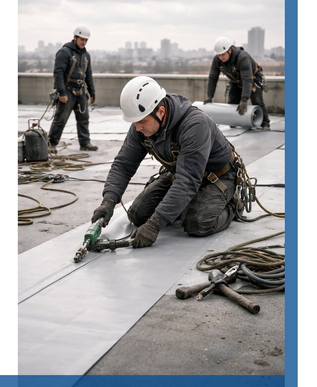 Ремонт мембранной кровли в Северске от 1871 р./м2 | ВЫСОТНИК-Свк