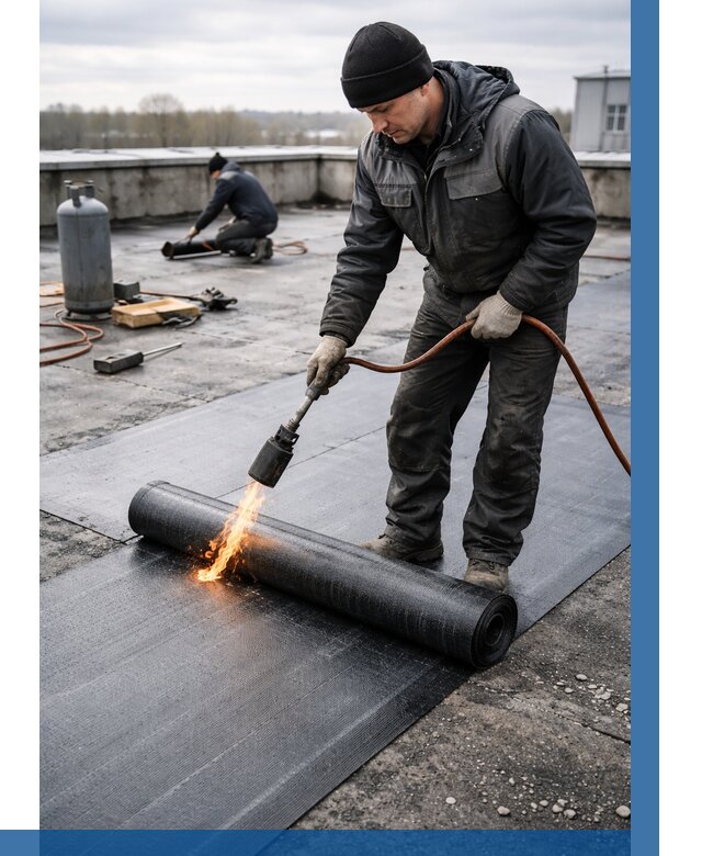 Ремонт наплавляемой кровли в Северске от 728 р. | ВЫСОТНИК-Свк