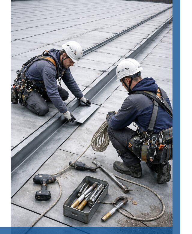 Ремонт фальцевой кровли в Северске от 728 р. | ВЫСОТНИК-Свк