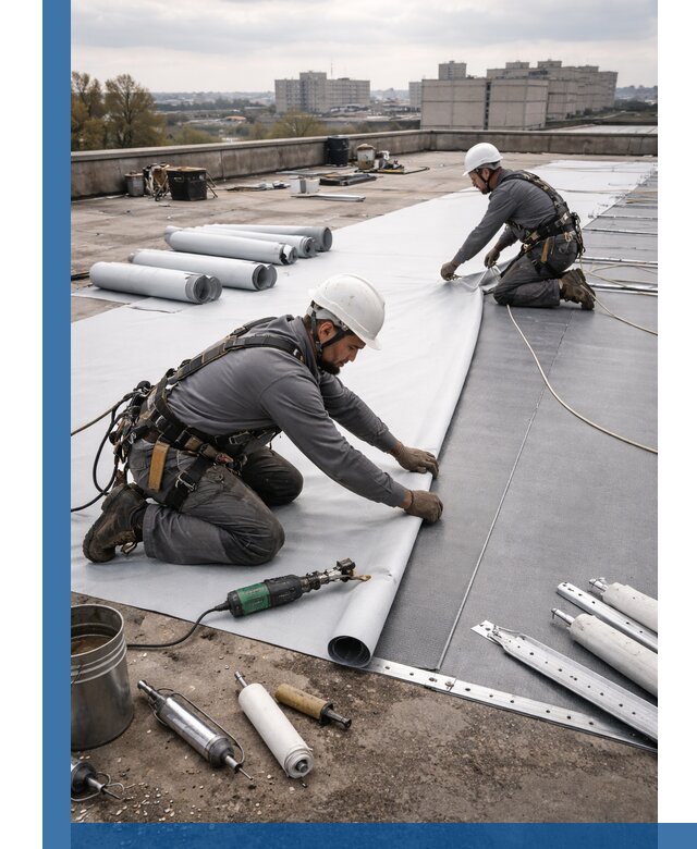 Монтаж мембранной кровли в Северске для промышленных зданий