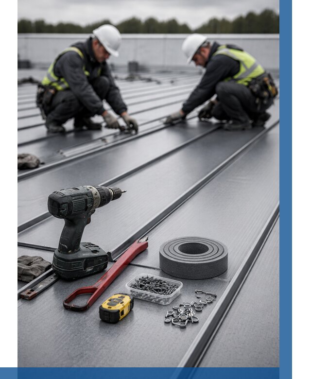 Монтаж фальцевой кровли в Северске от 1871 р. | ВЫСОТНИК-Свк