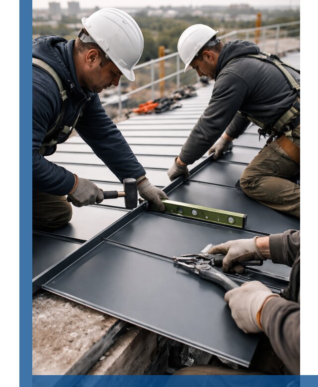 Монтаж фальцевой кровли в Северске для промышленных зданий