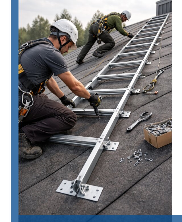 Профессиональный монтаж кровельной лестницы в Северске под ключ