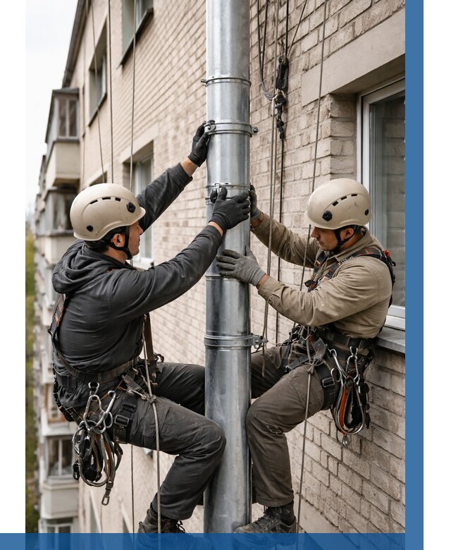 Замена водосточных труб в Северске от 6757 р. | ВЫСОТНИК-Свк