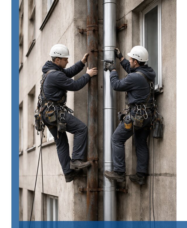 Замена водосточных труб в Северске: монтаж и демонтаж под ключ