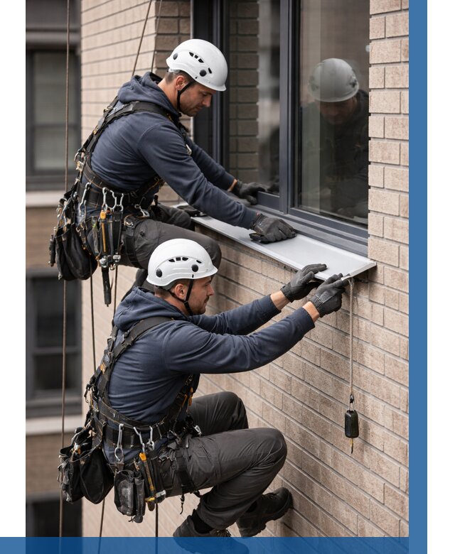 Монтаж оконных отливов под ключ в Северске от 3638 р. | ВЫСОТНИК-Свк