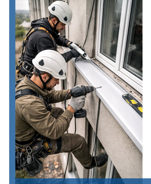 Профессиональный монтаж оконных отливов и отведения воды в Северске