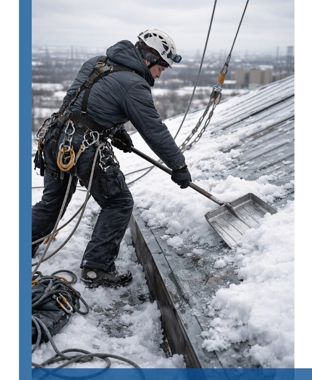 Профессиональная очистка кровли от снега и наледи в Северске