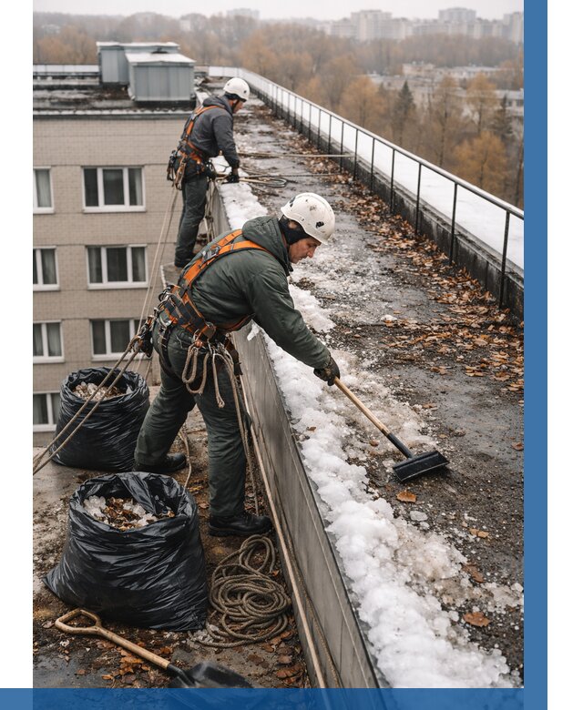 Очистка кровли по периметру в Северске от 572 р. | ВЫСОТНИК-Свк