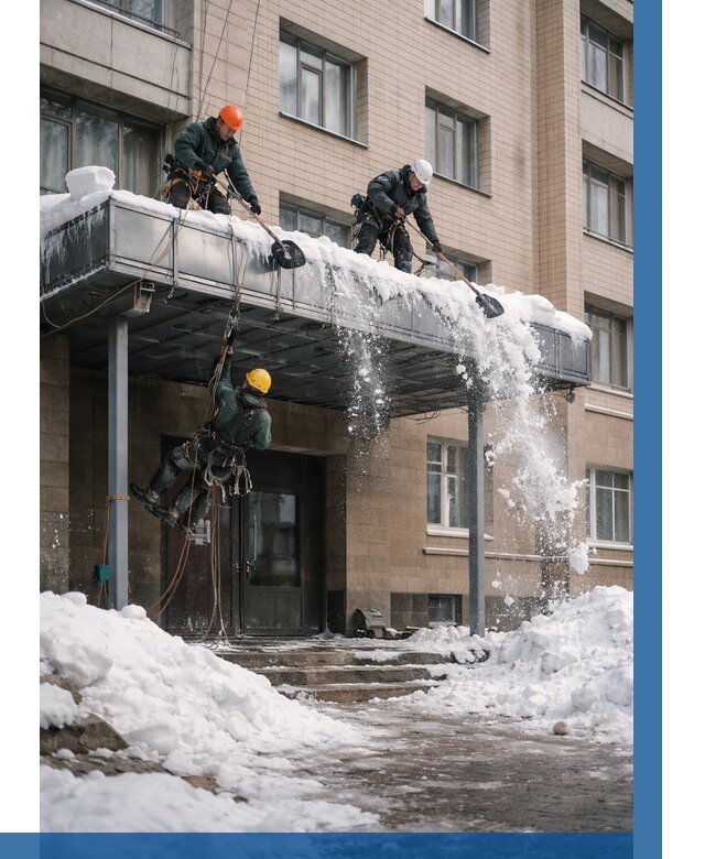 Очистка козырьков от снега в Северске от 3638 р. | ВЫСОТНИК-Свк