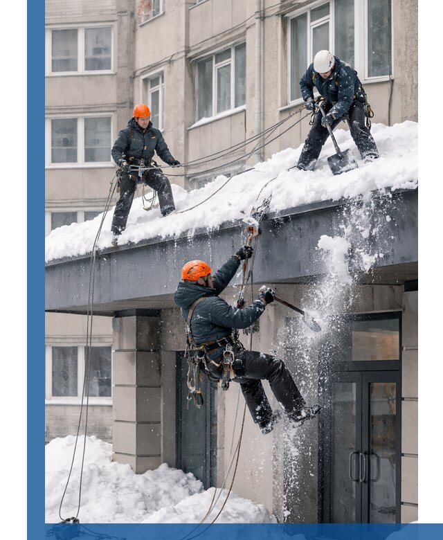 Безопасная очистка навесов от снега в Северске круглогодично