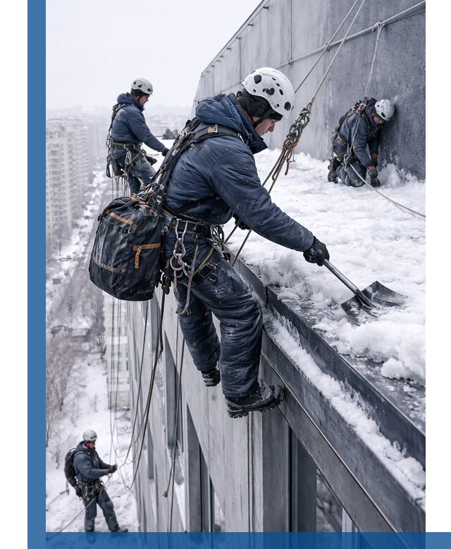 Абонентское обслуживание кровли зимой в Северске регулярный уход