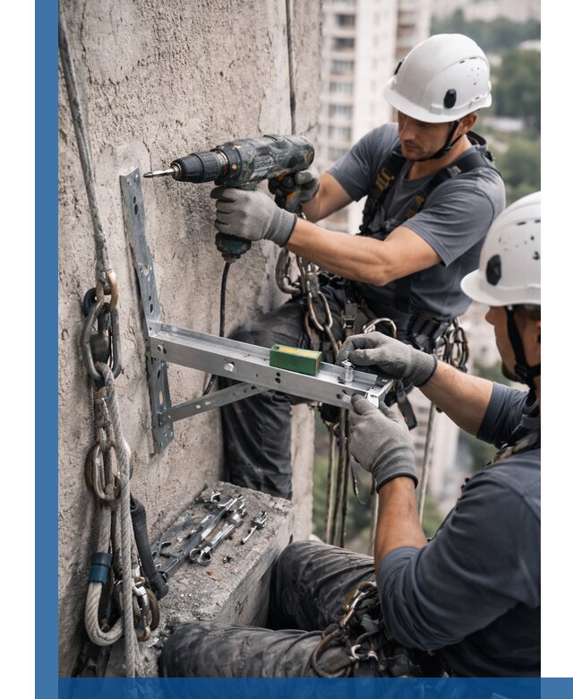 Установка кронштейнов кондиционера и крепежа в Северске