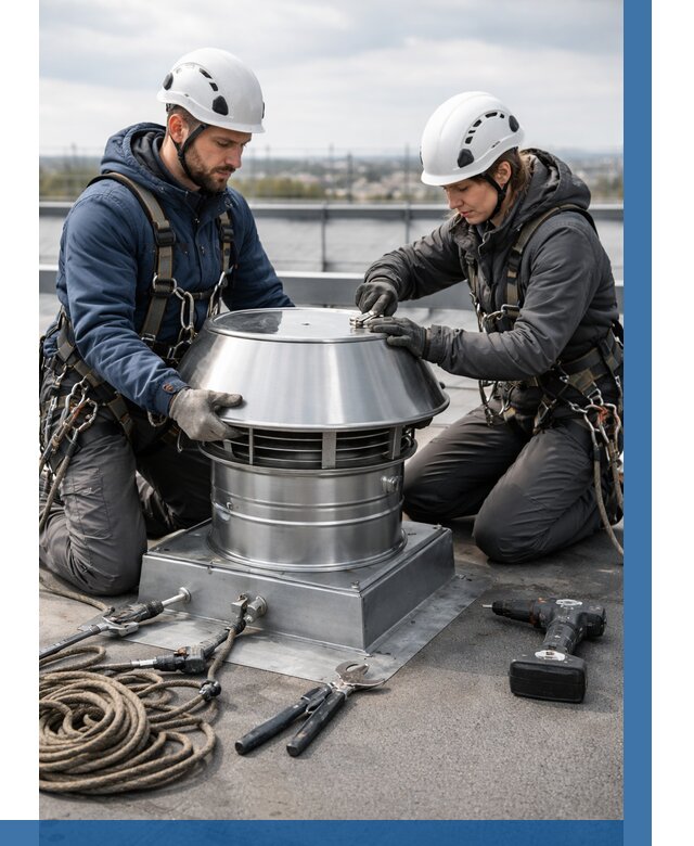 Установка дефлекторов на кровле в Северске от 4678 р. | ВЫСОТНИК-Свк