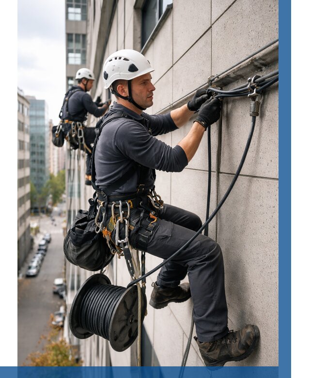 Прокладка кабеля по фасаду в Северске от 364 р. | ВЫСОТНИК-Свк