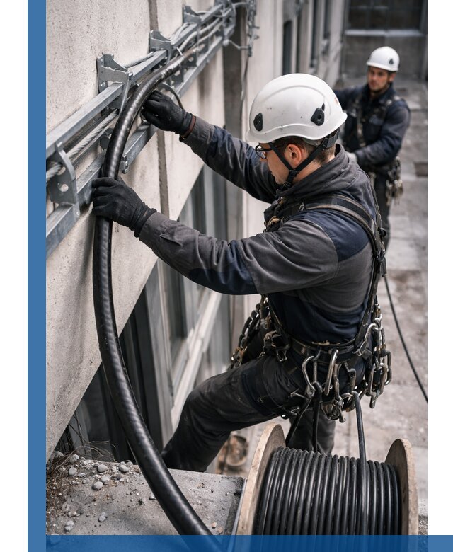 Протяжка кабеля питания на высоте в Северске с гарантией безопасности и качества