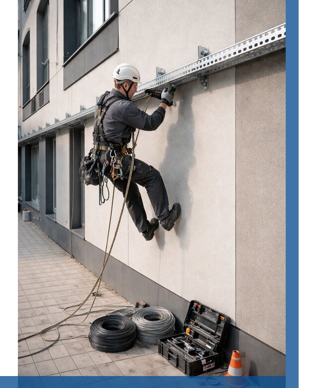 Монтаж кабельных лотков на фасаде в Северске от 1247 р. | ВЫСОТНИК-Свк