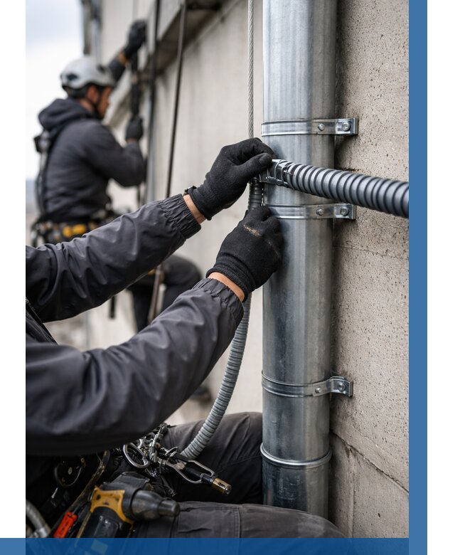 Монтаж гофры для кабеля в Северске от 312 р. | ВЫСОТНИК-Свк