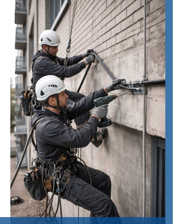 Крепление кабеля на фасаде в Северске от 364 р. | ВЫСОТНИК-Свк