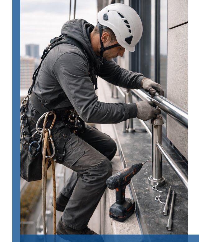 Монтаж ограждений на высоте в Северске для зданий и конструкций