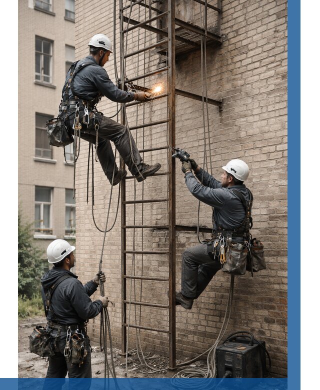 Ремонт пожарной лестницы в Северске от 7796 р. | ВЫСОТНИК-Свк