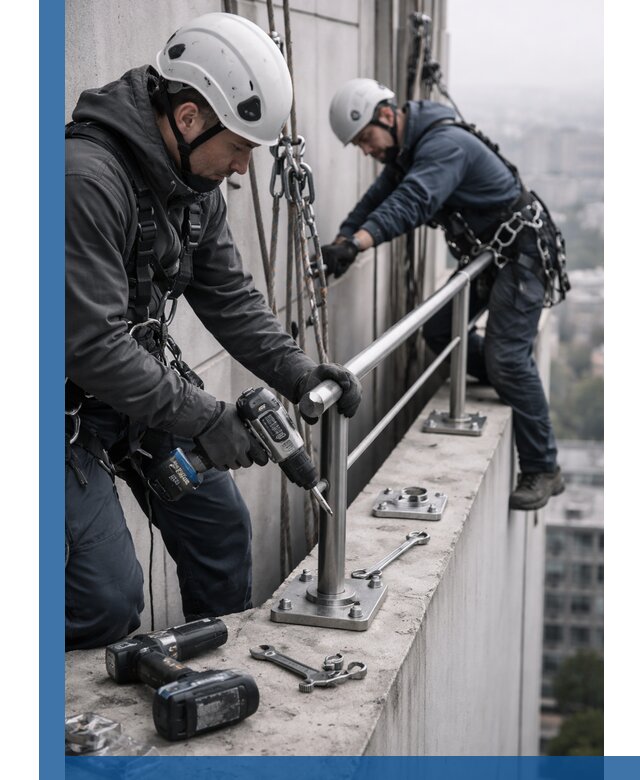 Монтаж перил на высоте в Северске для жилых и промобъектов