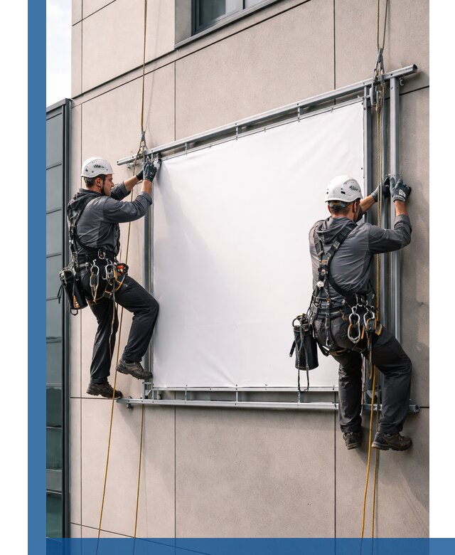 Монтаж наружной рекламной вывески в Северске под ключ