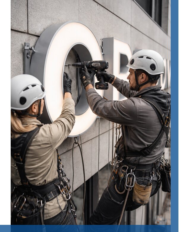 Монтаж световых букв в Северске от 3119 р. под ключ ВЫСОТНИК-Свк